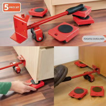 Heavy duty furniture mover 5-piece lifting tool set